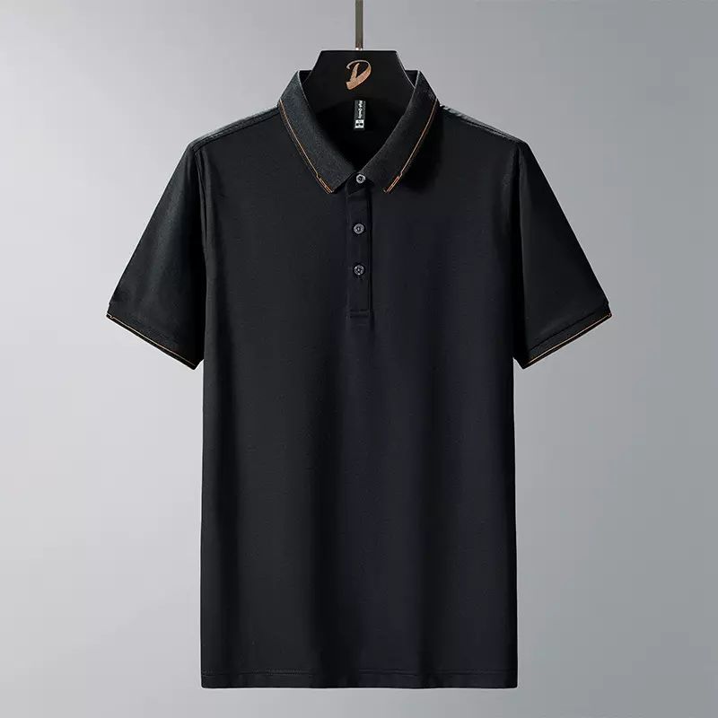 速干透气丝光棉POLO衫男士夏季中年商务休闲体感降温翻领短袖T恤