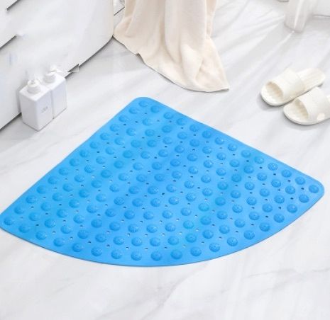 純色扇形防滑墊（海藍圈圈）(54*54cm(扇形)）