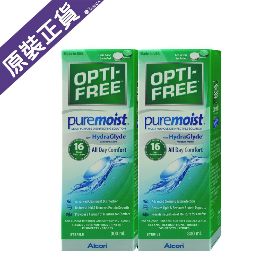 OPTI-FREE PureMoist 多功能隱形眼鏡消毒藥水 300ml 2支