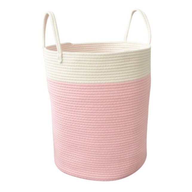 收納籃（超大號粉+白高桶直徑40x高50）