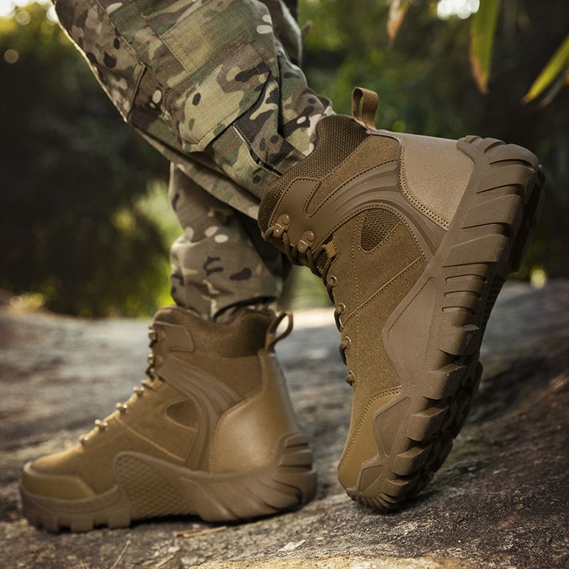 军靴男士大码低帮战术靴工装战靴户外多地形徒步靴