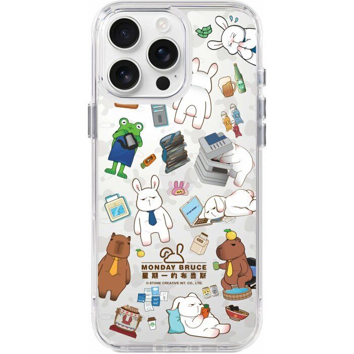 (含兼容Magsafe選項) 星期一的布魯斯 - 趣味辦公室 iPhone 16 Pro Max 標準防摔保護殼-5924