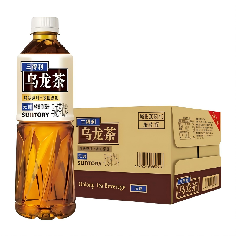三得利無糖烏龍茶500ml*15瓶整箱0脂肪飲料平行進口新老包裝交替發貨