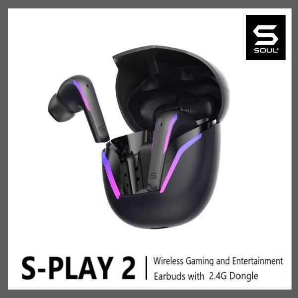 【黑色】S-Play 2 低延遲真無線藍牙耳機 (附USB Type C 2.4G 發射器)