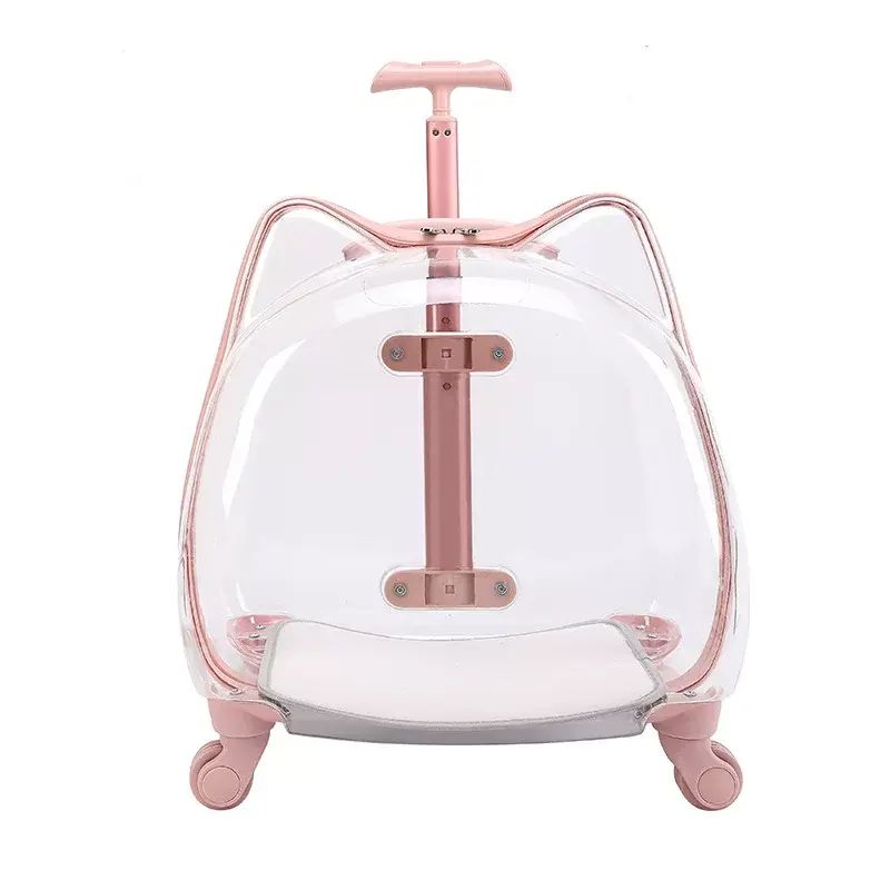 Pet Luggage Cat Carrier Transparent Space Capsule Travel Bag Portable Small Dog
