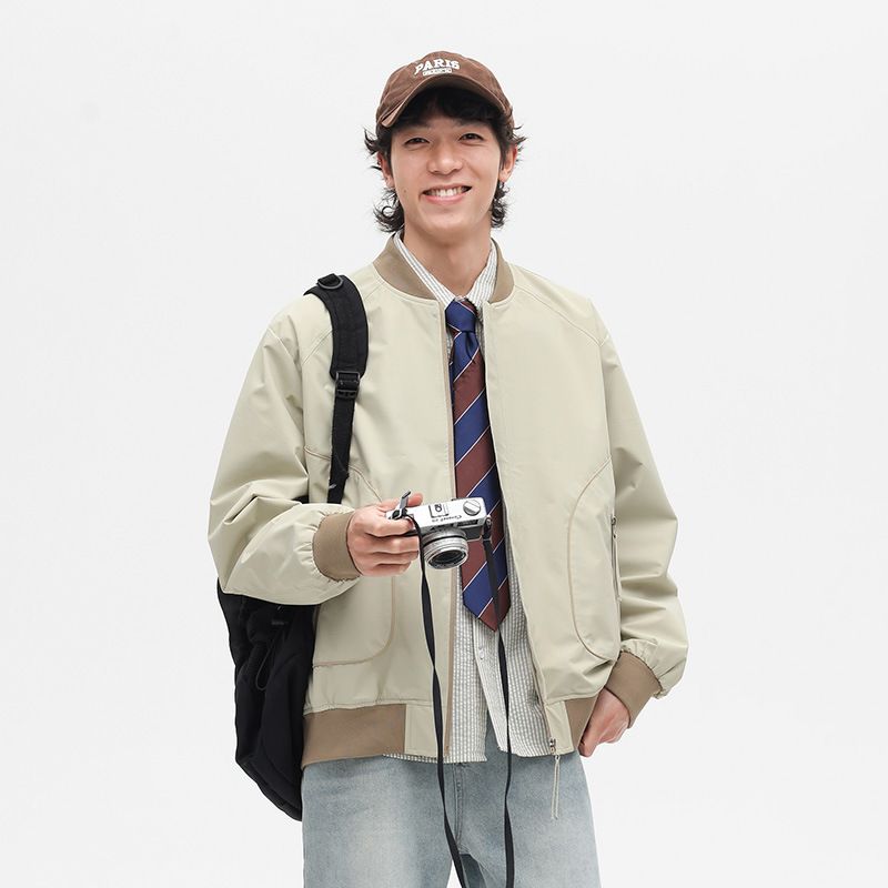 2025春季新款潮流棒球领夹克外套男时尚休闲百搭帅气春装上衣