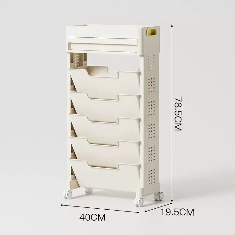 可移动书架落地带轮卧室桌面课本收纳架书房大容量多层书本置物架