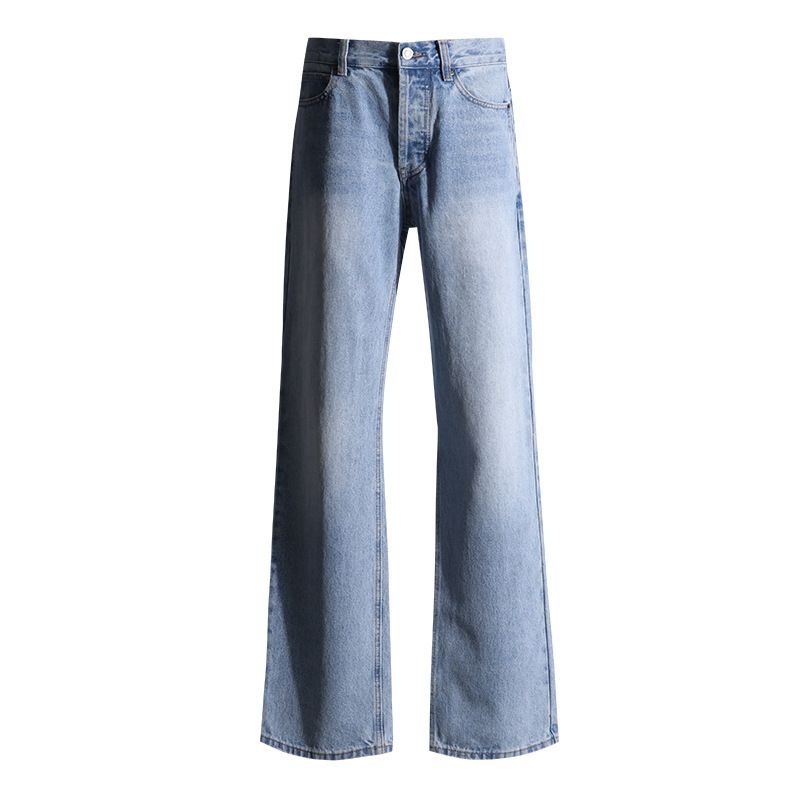 女装#美式复古水洗直筒牛仔裤女夏季高腰宽松窄版阔腿裤