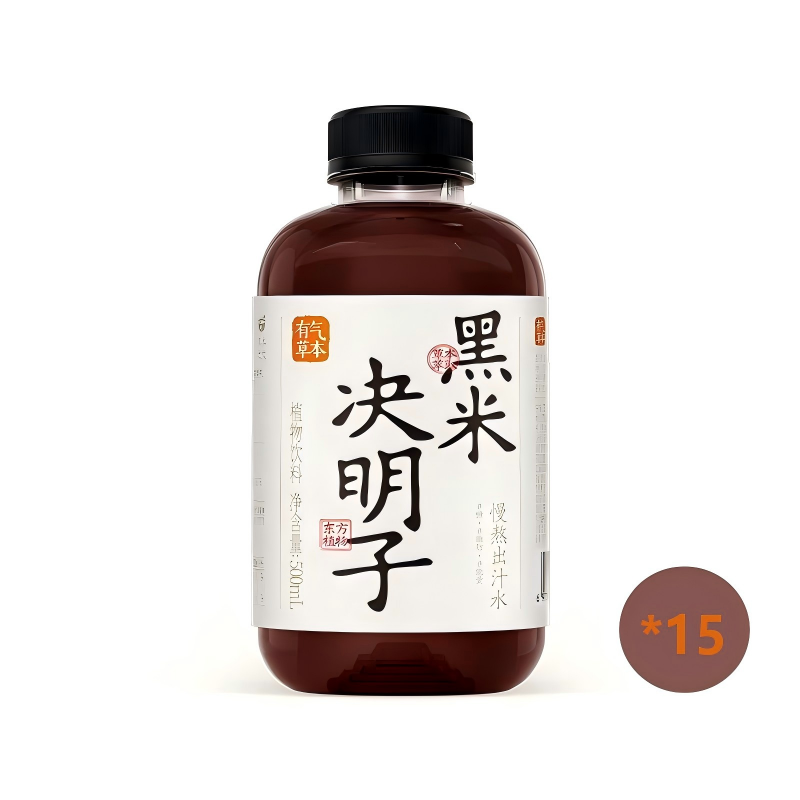 果子熟了有氣草本黑米決明子500ml*15瓶飲料解暑健康養生飲品平行進口