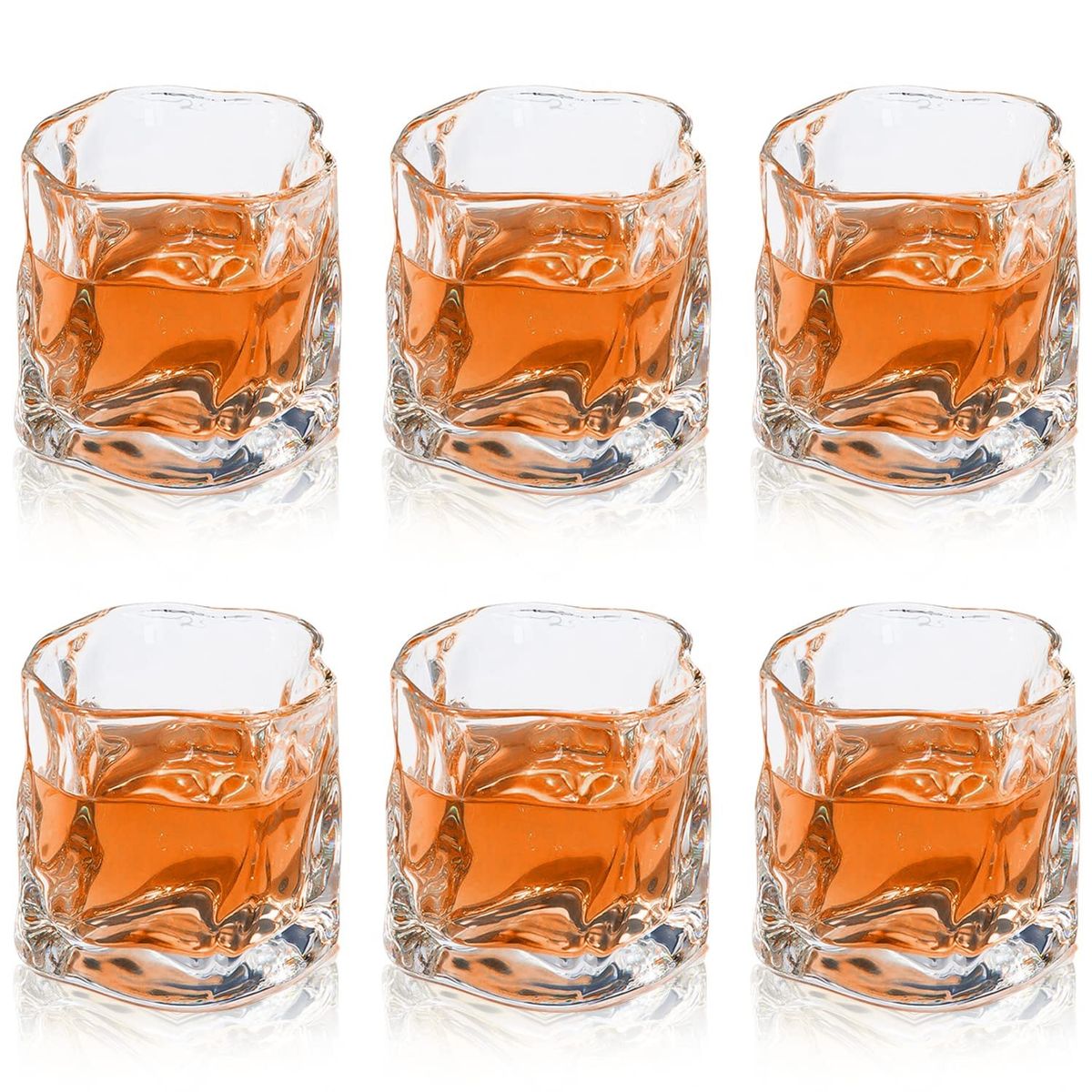 CLARITYKG 無腳葡萄酒杯組6件, 水晶威士忌酒杯, 紅酒杯, 現代玻璃杯200ml, 適用於派對、婚禮、雞尾酒會、葡萄酒、咖啡、啤酒(透明)