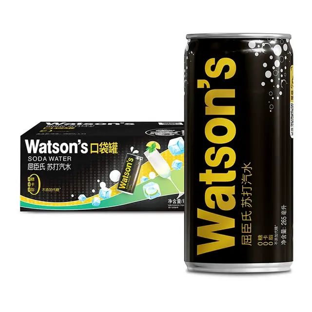 山姆會員商店正品 屈臣氏梳打汽水口袋罐265mLX24罐 梳打水飲品