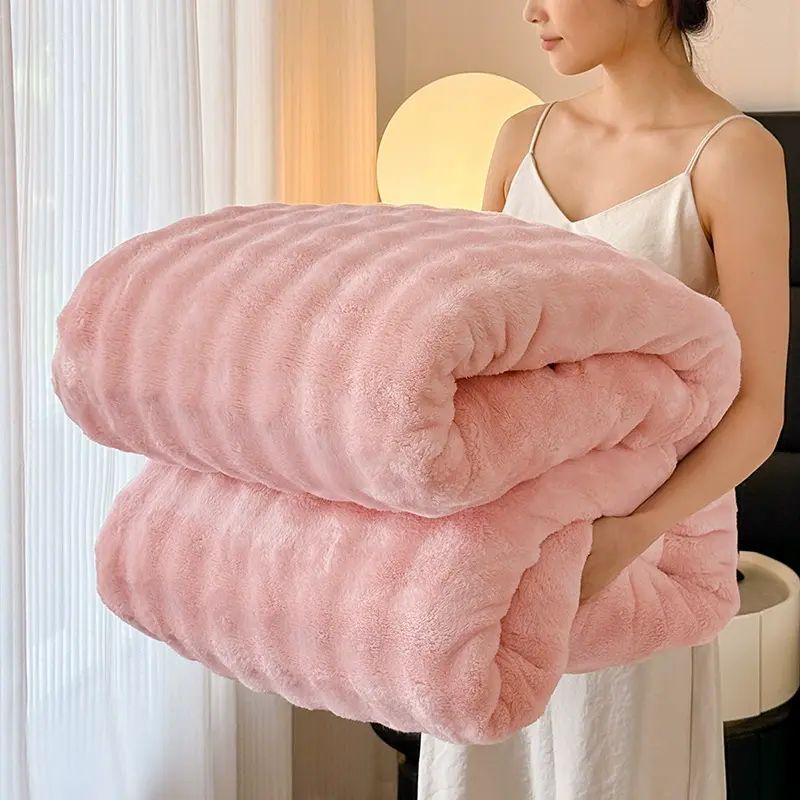 爆款泡泡绒毛毯加厚法兰绒珊瑚绒毯子办公室午睡毯单人空调
