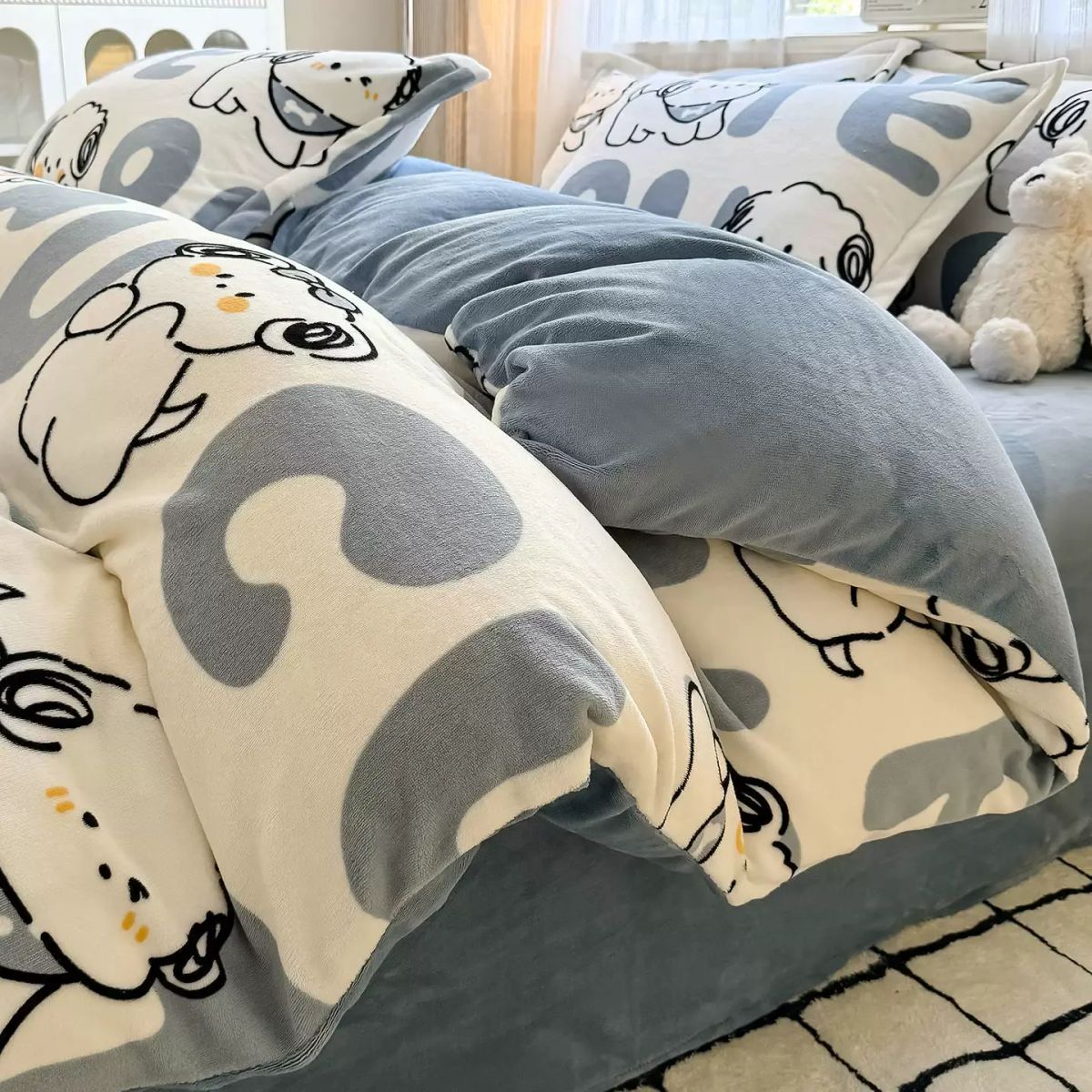 冬季加厚保暖牛奶绒四件套加绒珊瑚法兰绒床单被套三件套