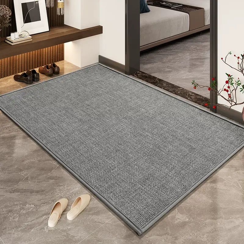尚美巢品高級感入戶地墊 灰色防滑耐磨門口地毯 香港熱賣家居地墊- 格調橡膠編織-淺灰 40*60cm【吸水防滑】【衛浴推薦】