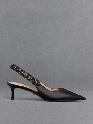 Charles & Keith - Tully 緞帶真皮中跟鞋