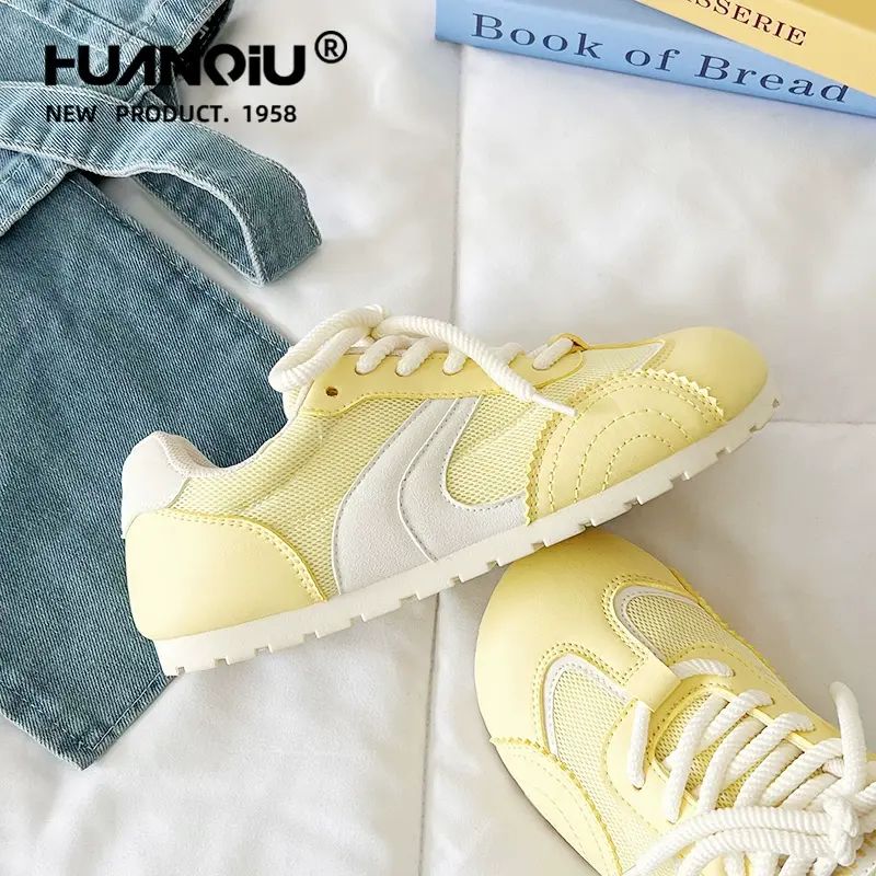 环球网面透气德训鞋女款2025夏季薄款百搭学生轻便ins潮休闲板鞋