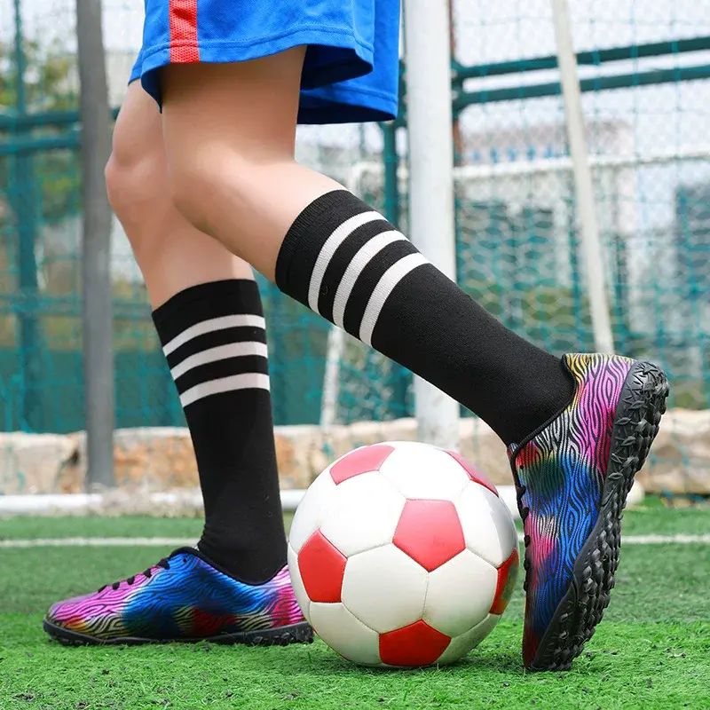 足球鞋男碎釘梅西男女學生AG短釘青少年人造草地耐磨防滑訓練鞋子