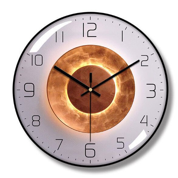 14英寸簡約圓形掛鐘(黑框E款）【尺寸：35*5*35cm】