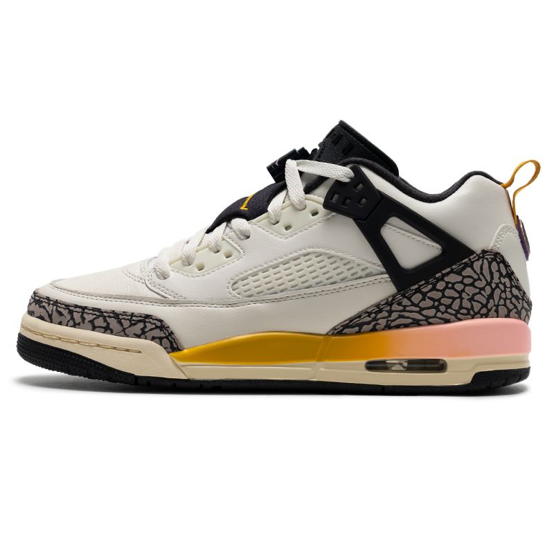 耐克兒童JORDAN SPIZIKE LOW (GS)童基礎款FQ3950-107-帆白/油灰/科技紫/棉布白/暗硫黃 39