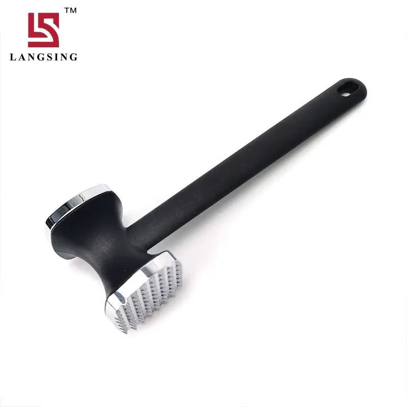 现货新款锌合金敲肉锤尼龙手柄双面打肉锤子方形牛排松肉锤嫩肉锤