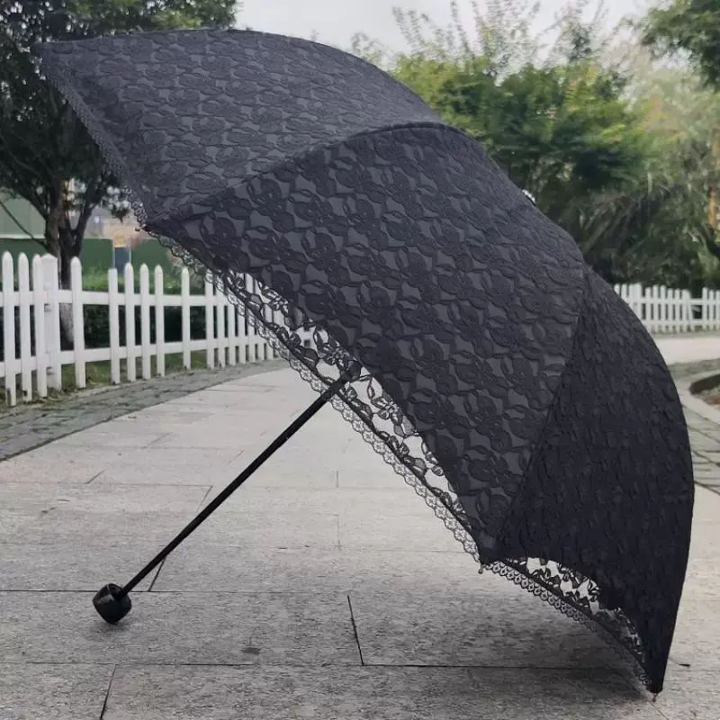 Sun protection sun protection UV pure white lace vinyl zero light transmittance three fold fair and