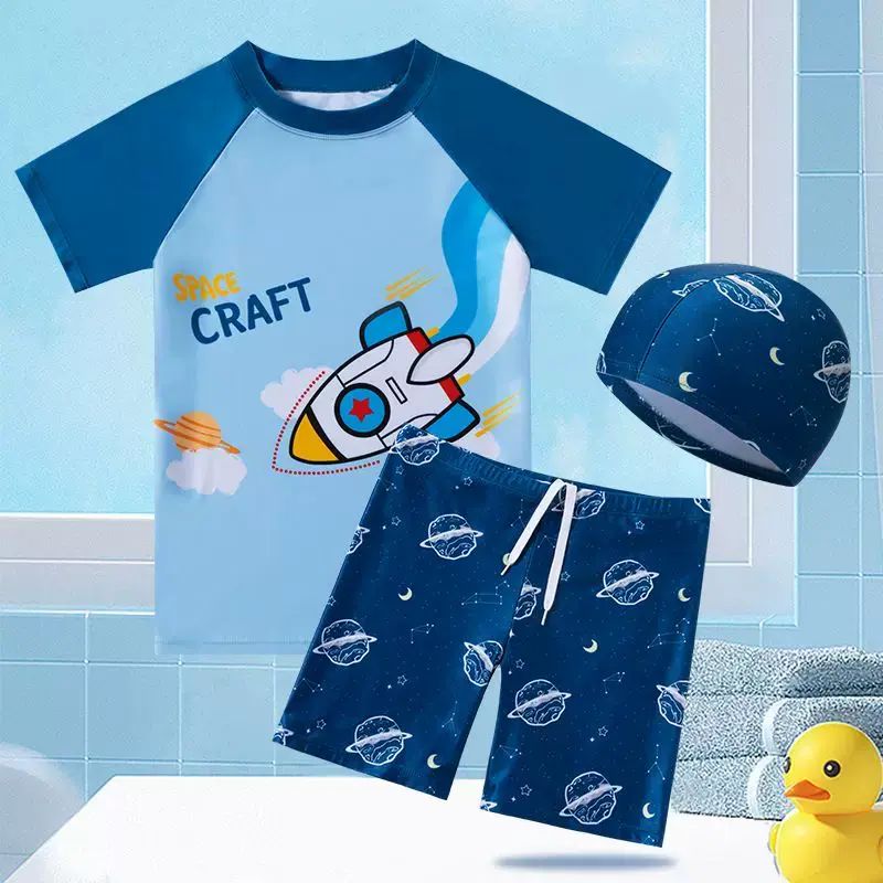 儿童泳衣男小中大童男孩学生游泳衣2024夏季新款宝宝分体游泳装备