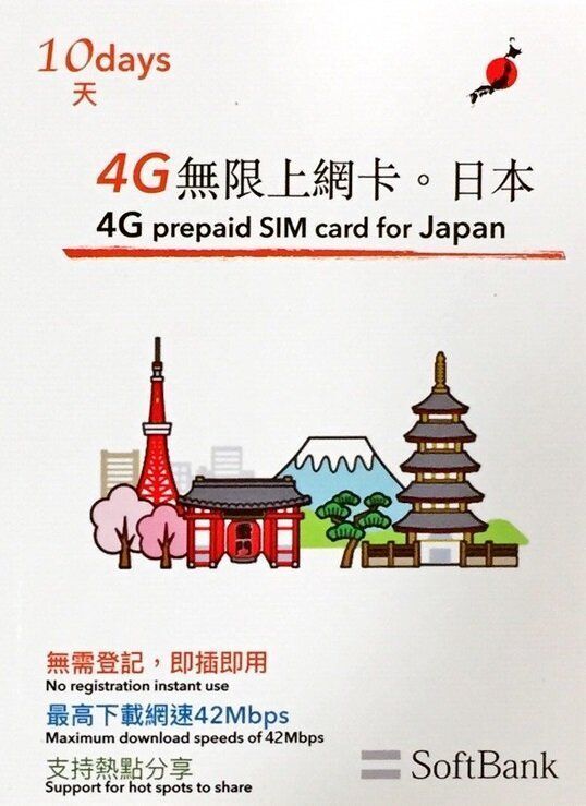 Softbank | 【Japan】10days 4G/3G Internet Data Card/Sim Card | HKTVmall ...