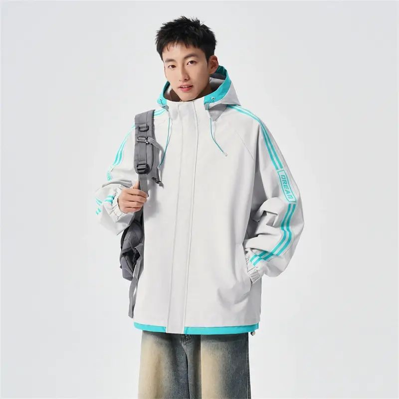 男女冲锋衣夹克外套潮牌 薄款全网透气保暖连帽宽松