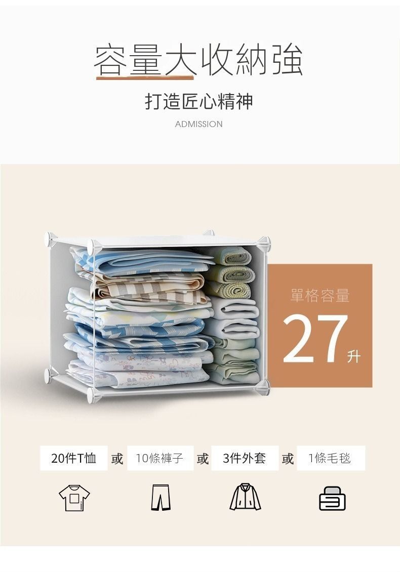 简易衣柜 布衣柜 卧室布艺挂衣橱 组装衣架 【47cm款】5门(可挂衣服) 单门-组装 | HKTVmall 香港最大网购平台