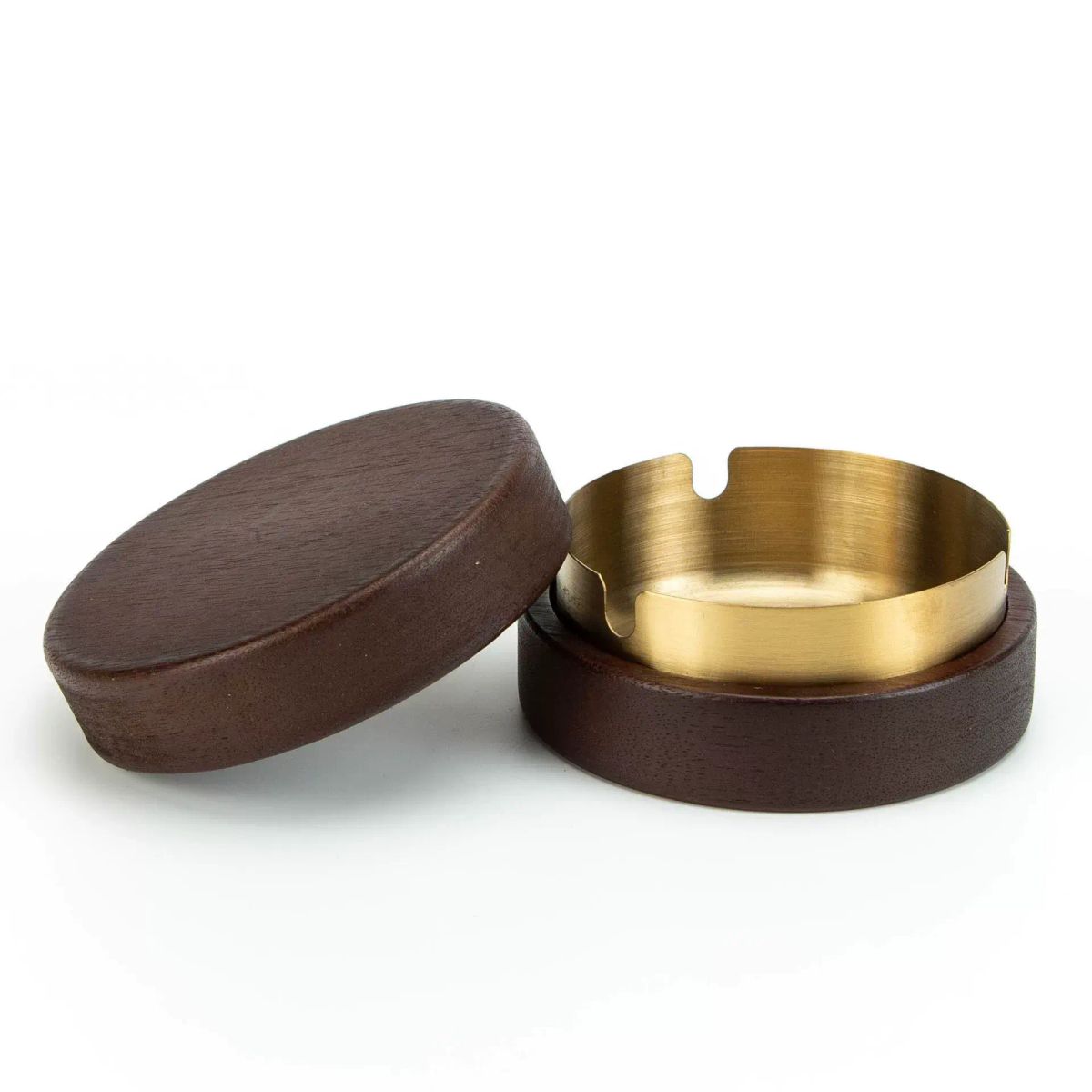 Black Walnut Wood Cigar Ashtray Solid Wood with Lid to Prevent Ash Flying