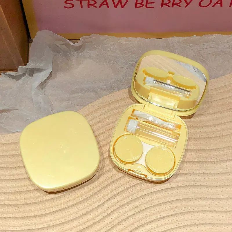 新款簡約馬卡龍色隱形眼鏡盒美瞳盒便攜小巧韓版高顏值高檔