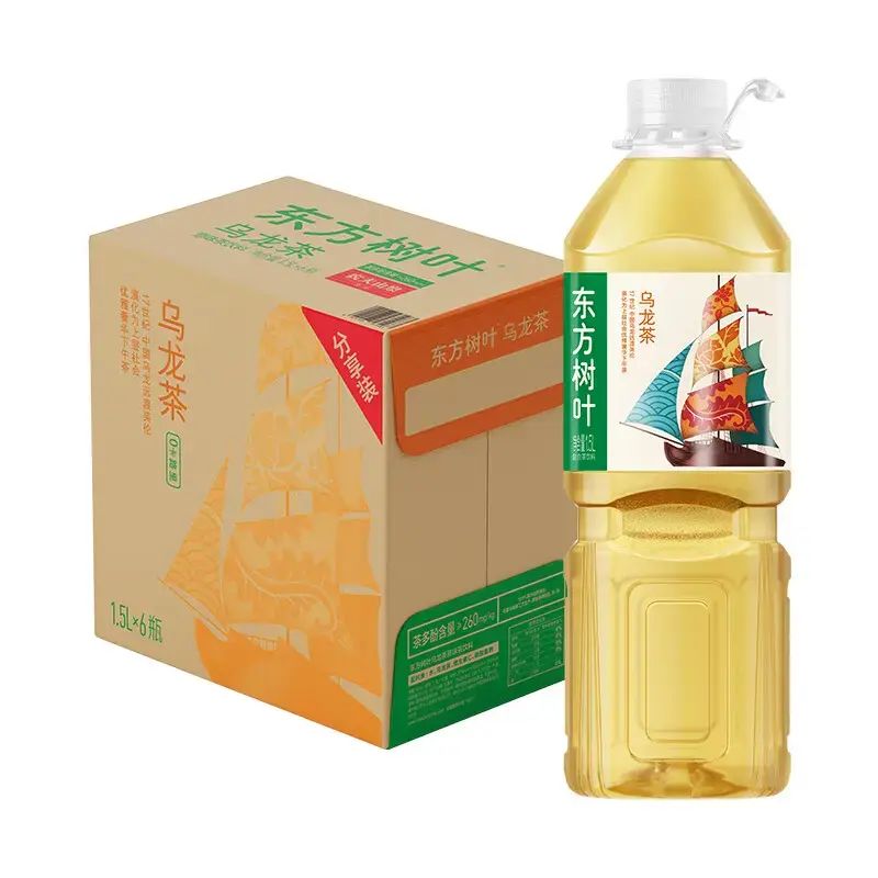 農夫山泉東方樹葉無糖茶飲料烏龍茶飲料1.5L*6瓶大瓶茉莉花茶青柑普洱茶分享裝整箱平行進口