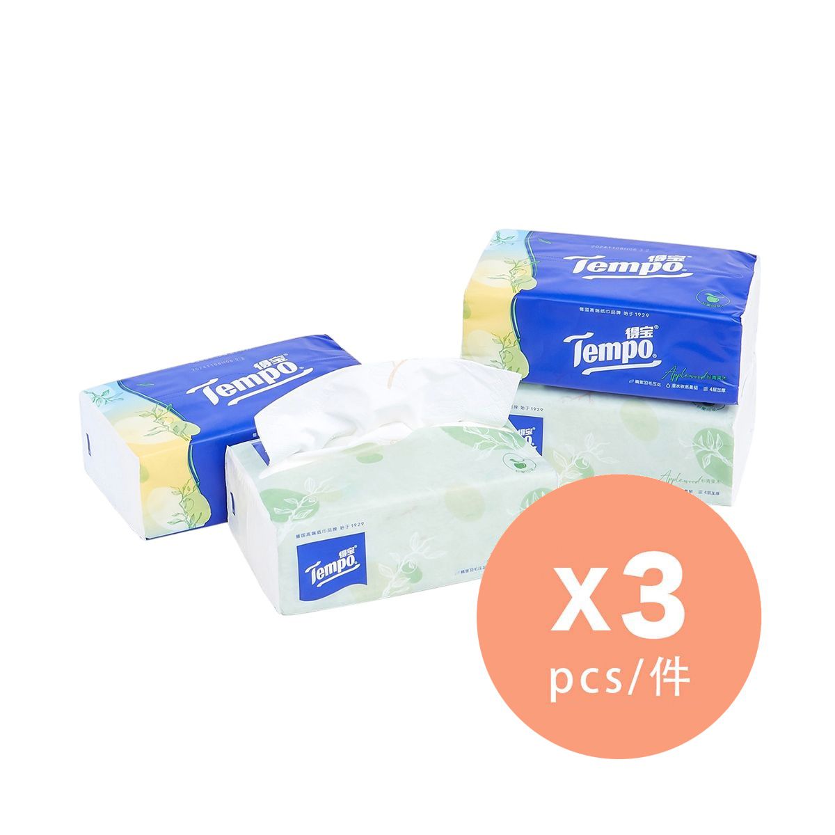 [3 Packs Combo]Applewood 4-ply Softpack Tissue - 4packs (90sheets)