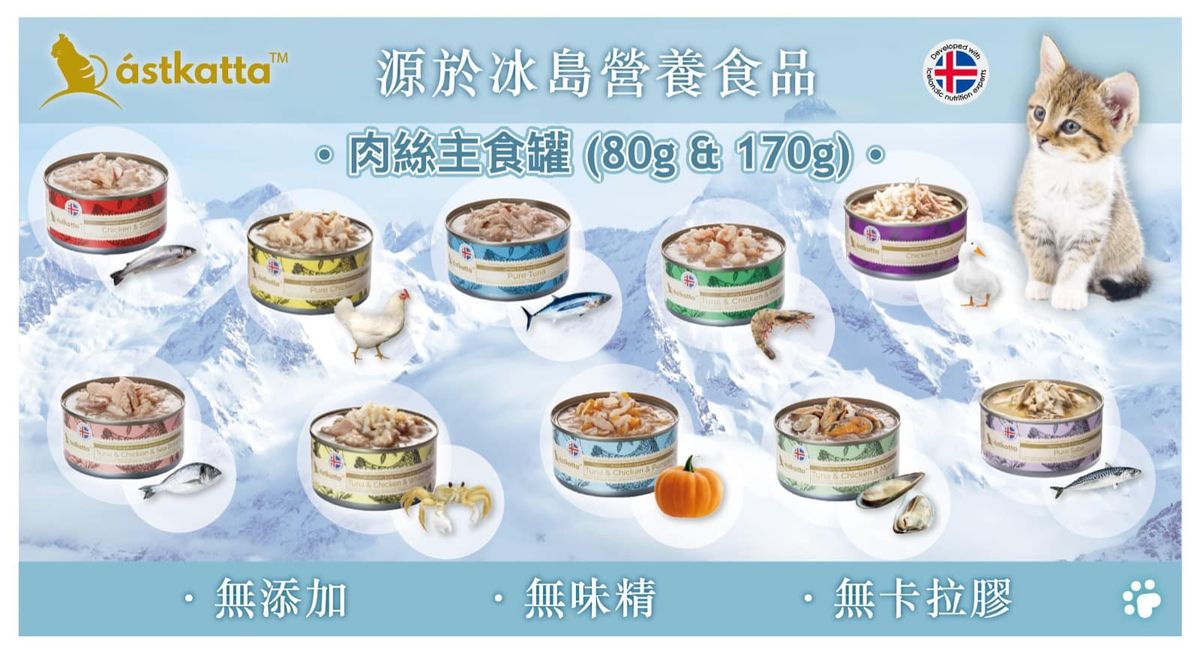 ástkatta (Kitten&Cats) Chicken Mousse Cat Can Food (80gx6