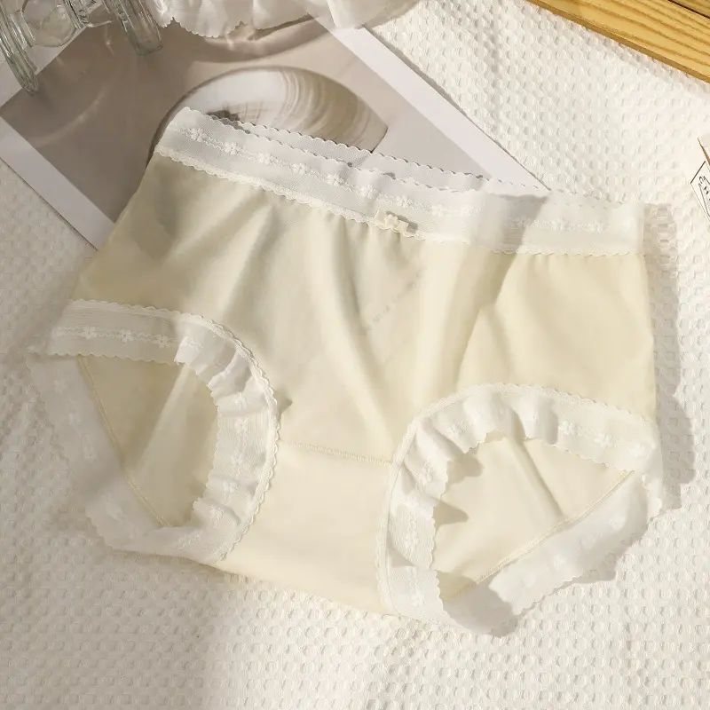 凉感~夏季冰丝女士内裤高弹面膜裤包臀裸感大码内裤女纯棉抑菌裆