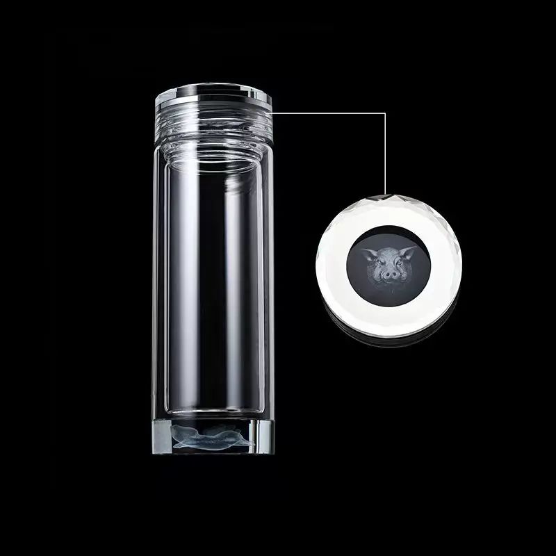 商务十二生肖高档水晶双层玻璃杯水杯车载隔热男士耐高温加厚茶杯