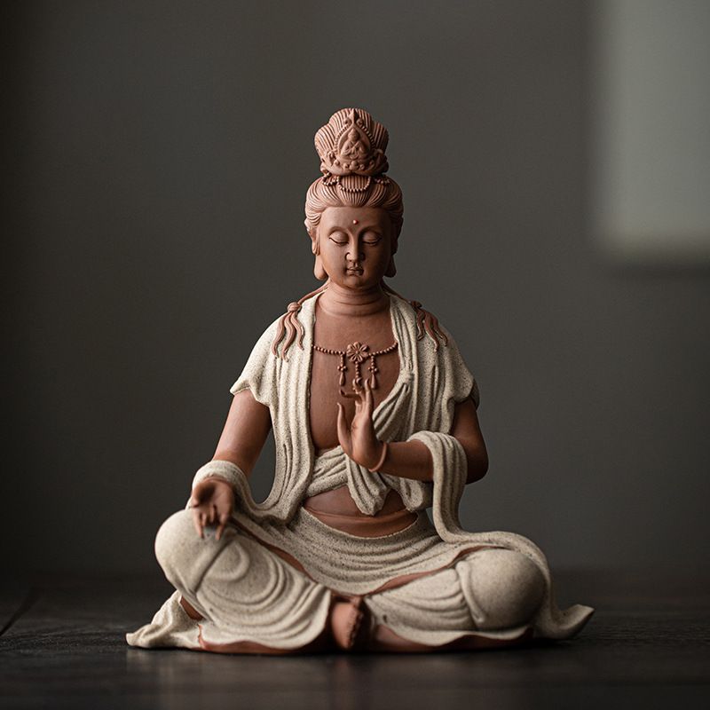 Shui Yue Ziyi Guanyin Ornamental Ceramics New Chinese Zen Living Room Entrance Decoration Household