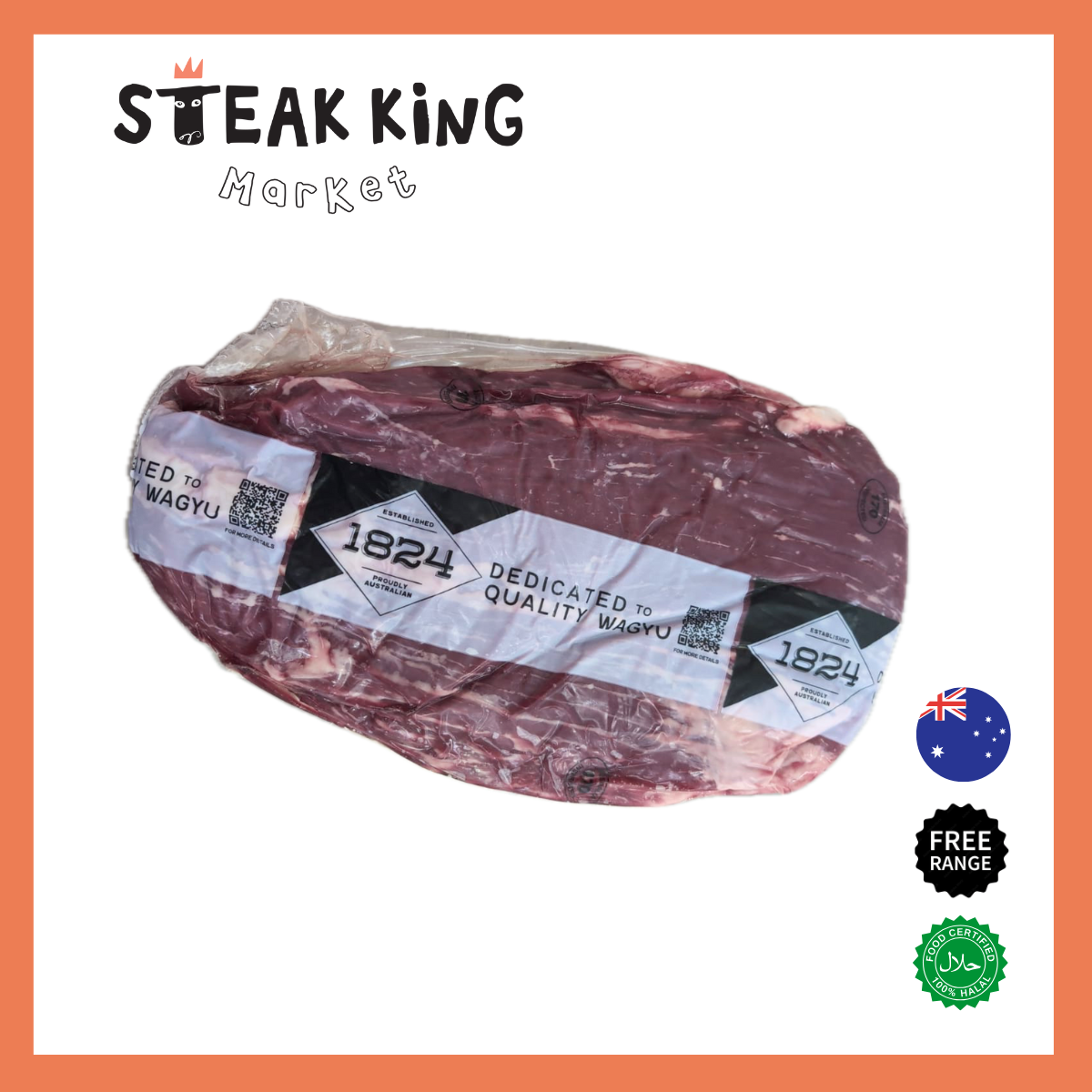 澳洲M3-4 和牛牛腰脊扒2公斤 (急凍 -18°C) | 自由放養 清真認證 #和牛#牛扒