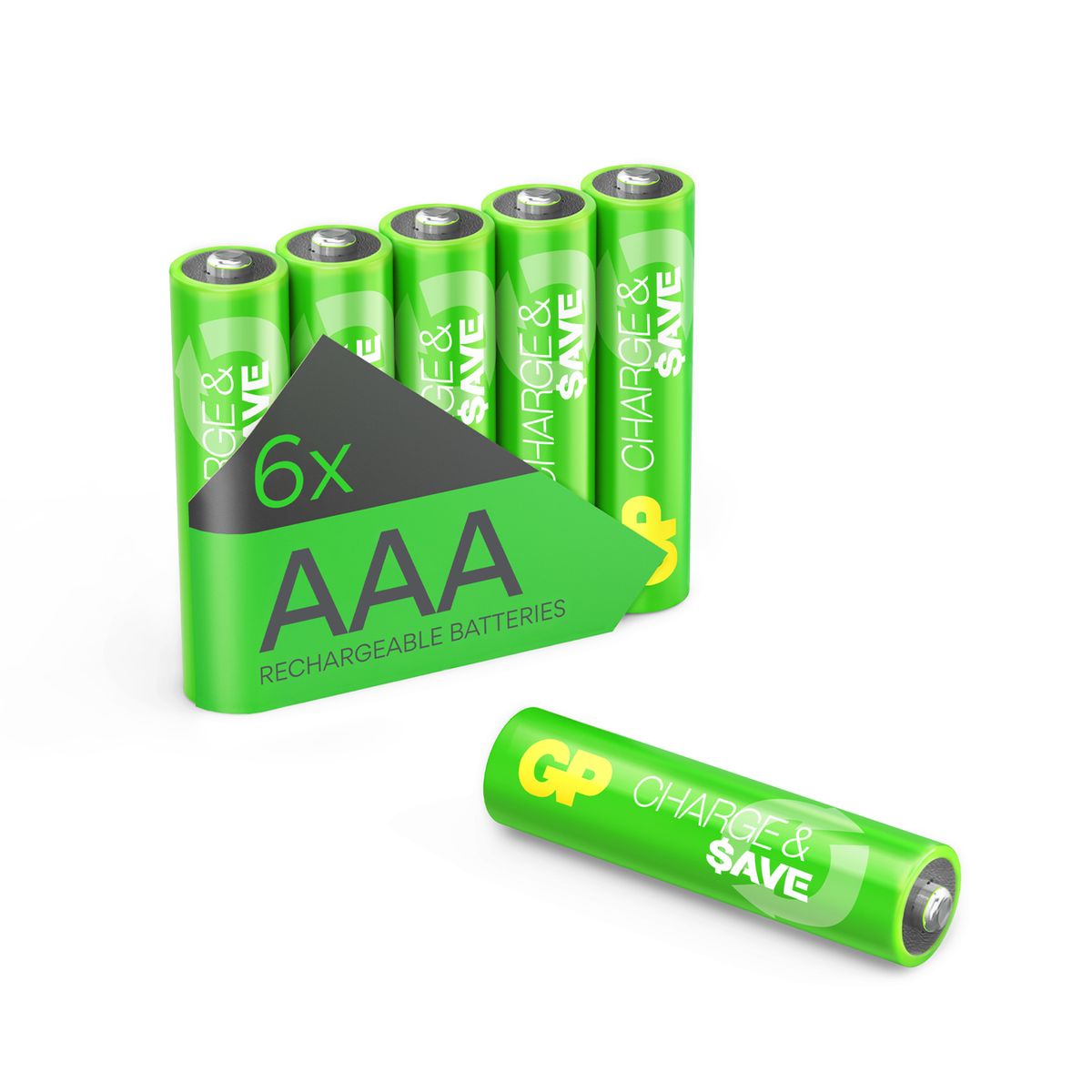 GP Charge & $ave AAA充電池 650mAh (6粒裝)  | 即開即用 | 環保可持續之選