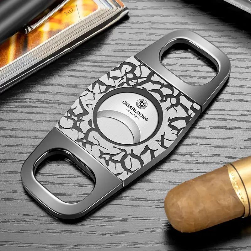 Qielong Cigar Cutter Stainless Steel Sharp Smooth Elegant Gift Box Cigar Blade