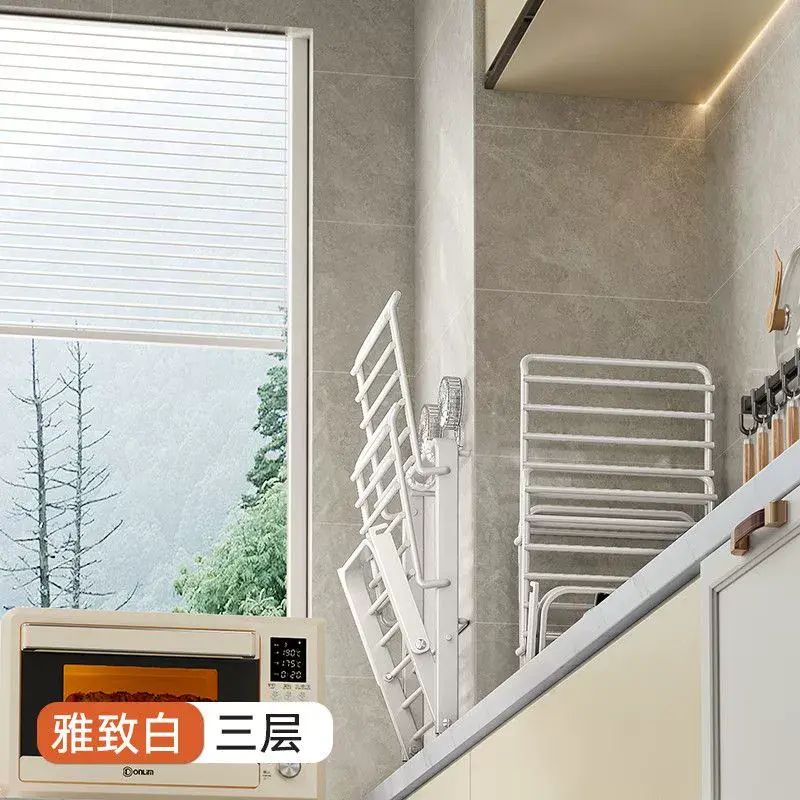 廚房備菜置物架吸盤配菜盤多功能壁掛家用多層可折疊臺面放菜架子