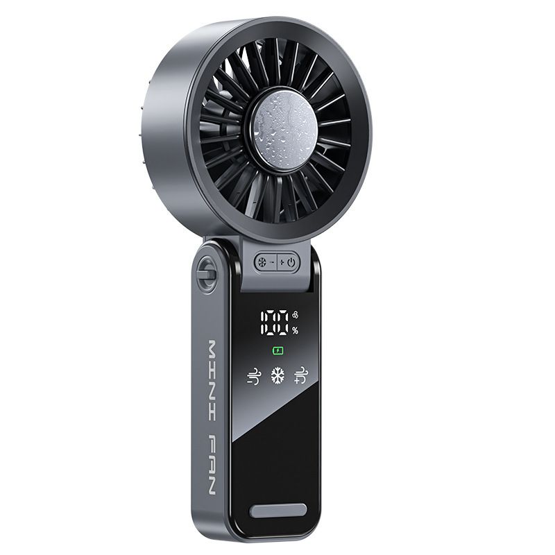 便携USB无线小风扇 手提风扇 挂颈风扇 触屏折叠风扇 黑色