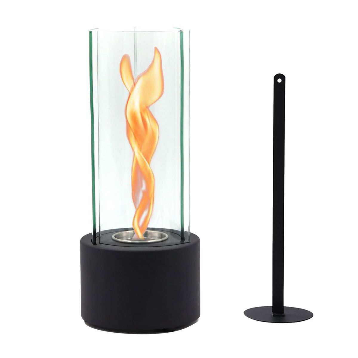 Indoor and outdoor tabletop fire pit fireplace transparent glass ethanol heating stove burns 60 minu