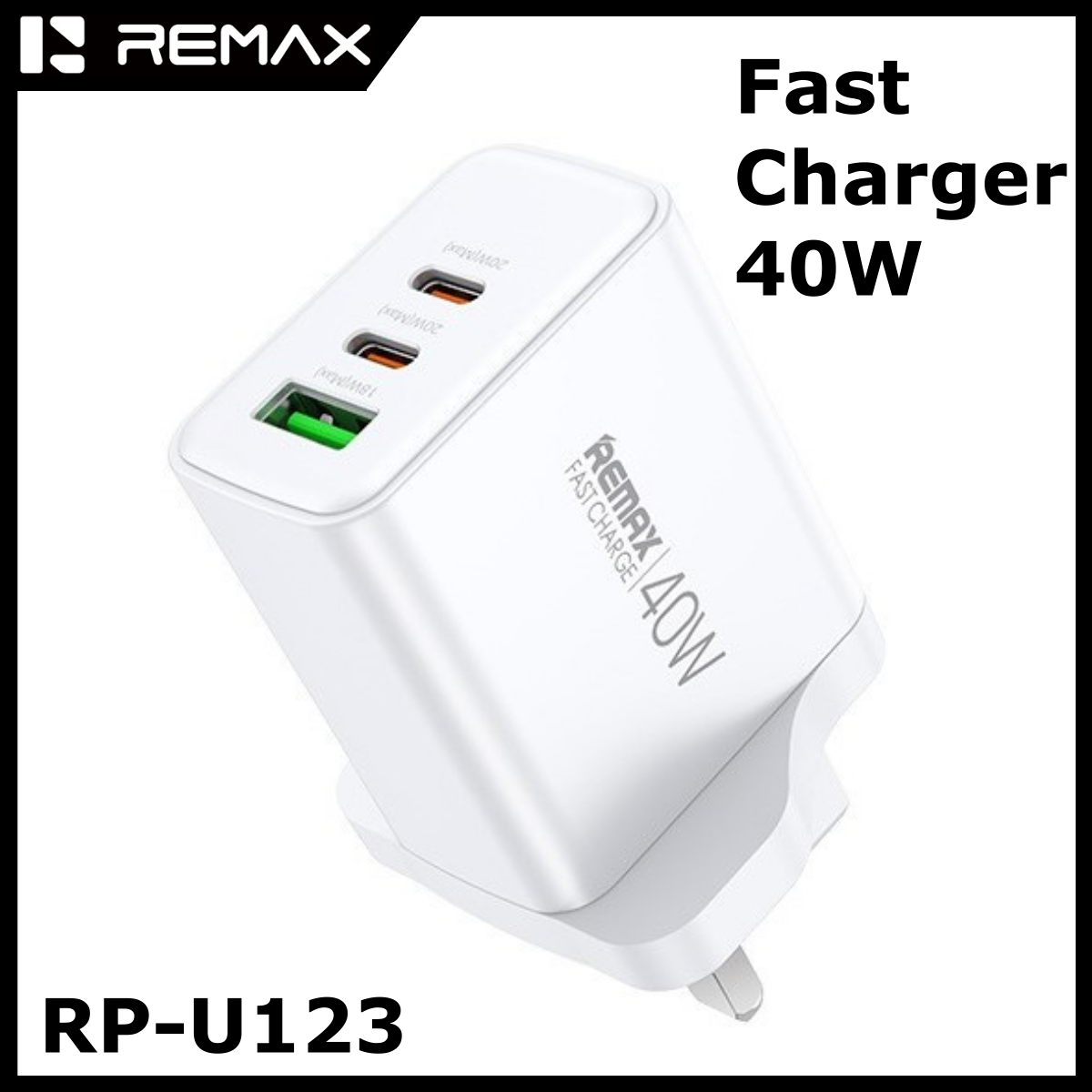 REMAX 40W 1A+2C KIDDY SERIES FAST CHARGER QC3.0 + PD3.0 [RP-U123]