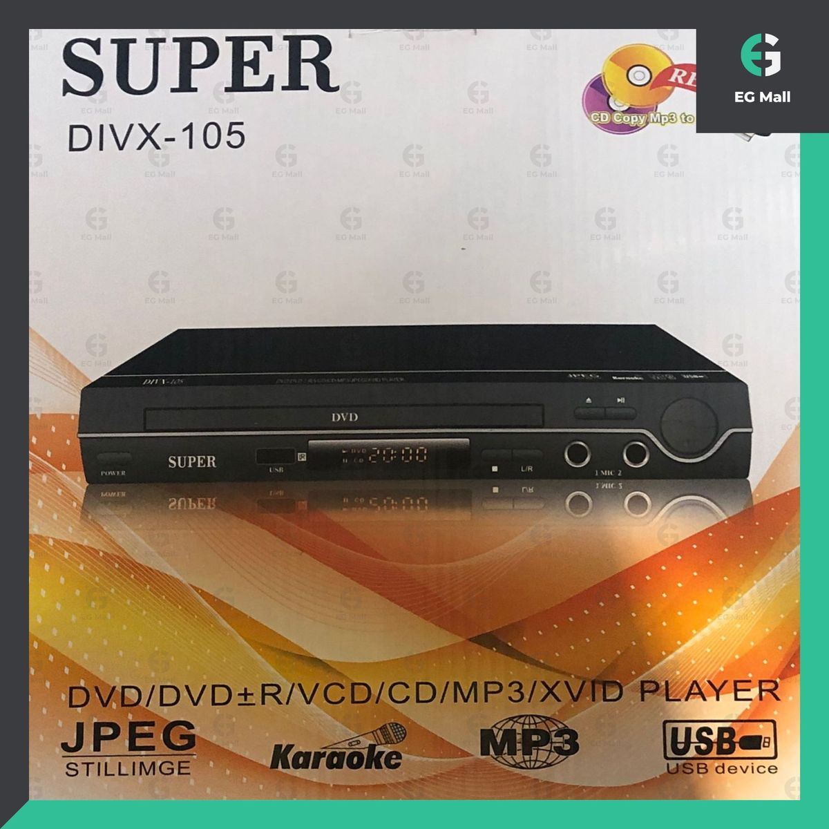 DIVX-105 DVD player with karaoke function VCD CD USB dual microphone CD dubbing USB supports MP3