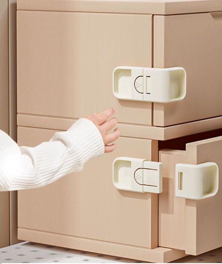 [2個裝] 兒童櫃門安全鎖 (顏色隨機發出) (M)