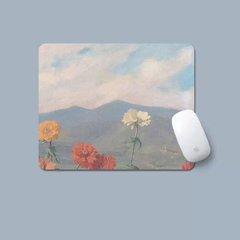 Daisy Mouse Pad, 5mm Thick Anti-Slip Stain Resistant Edge-Locked Desk & Coaster Mat