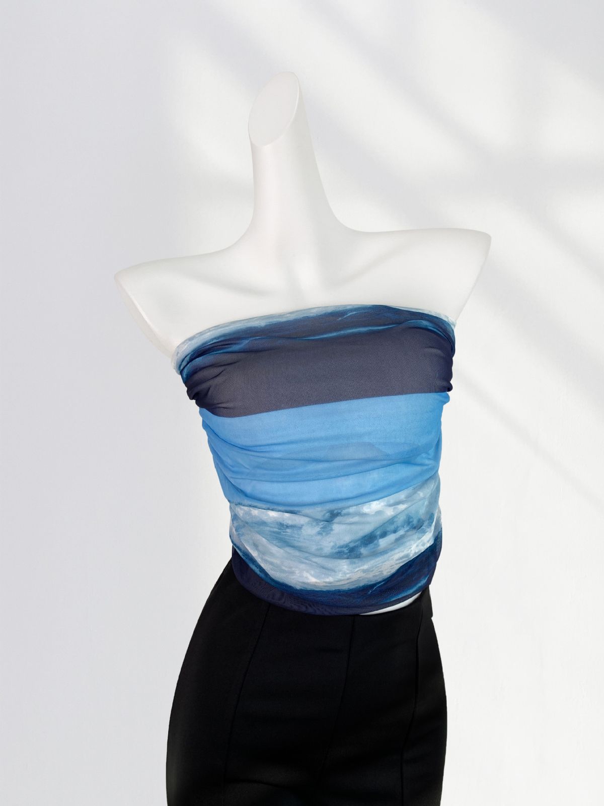 加防滑条双层网纱抹胸上衣设计款短款内搭甜酷外穿背心吊带