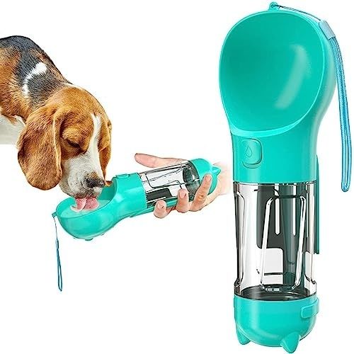 Dog Water Bottle, Foldable Portable Pet Water Bottle, 3 in 1 Multifunctional Portable Dog Drinker wi