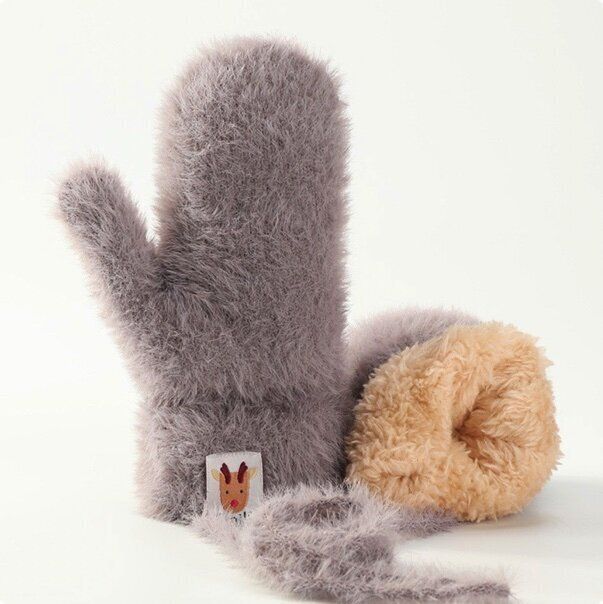 加厚防風連指保暖手套(建議4-8歲  DR25 ；紫色)